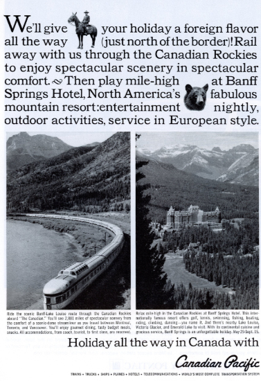 Canadian Pacific Railway. Holiday magazine, April 1966.