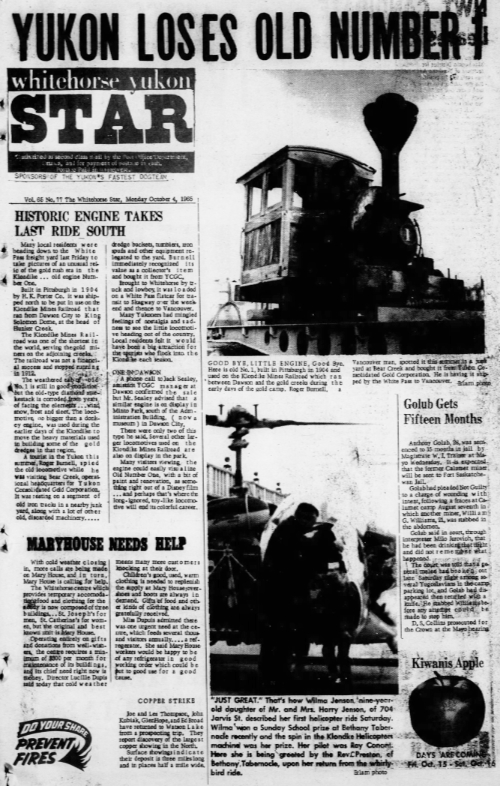 The Whitehorse Star, Monday October 4, 1965