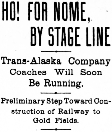 Trans-Alaska Railway Company, September 1901